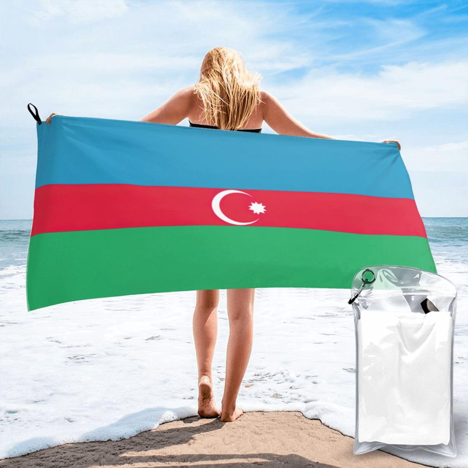 Toalla de playa de Azerbaiyán grande: confort ideal para piscina y camping