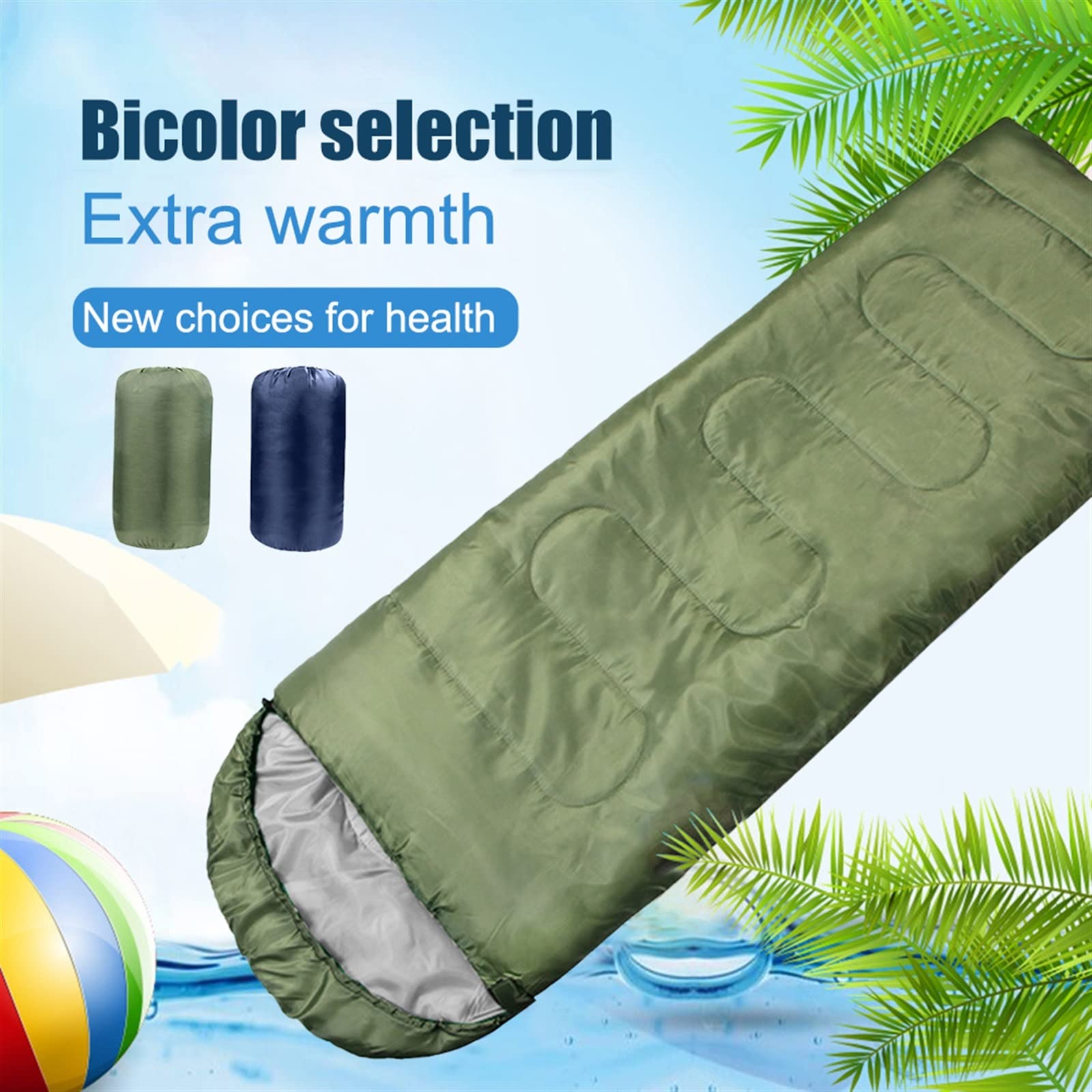 sábanas de Viaje para Camping, Saco de Dormir con Capucha sobre algodón Multicolor Invierno cálido frío Camping Senderismo Oficina