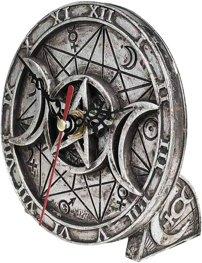 Alchemy The Vault Triple Moon Wiccan Desk Clock