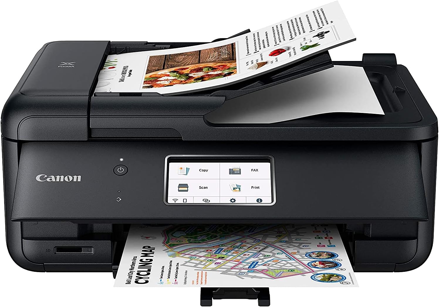 Canon Pixma TR8620a Wireless All-in-One Printer for Home Office w/Copy, Scanner, Fax, Mobile Print, Auto Document Feeder, Photo Printing Bundle with DGE USB Cable + Small Business Software Kit