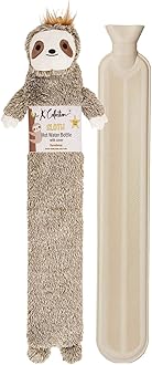 Extra Long Hot Water Bottle – Super Soft Novelty Plush Cover – Natural Rubber 2L Capacity – 72cm Long – Perfect for Pain Relief on Aches or Injuries (Sloth)