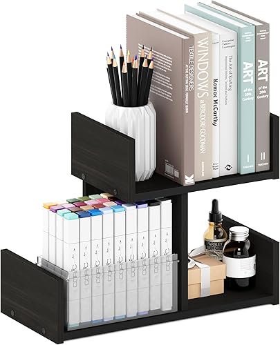 Vista 87 de Furinno Hermite - Estantería organizadora para escritorio, color espresso