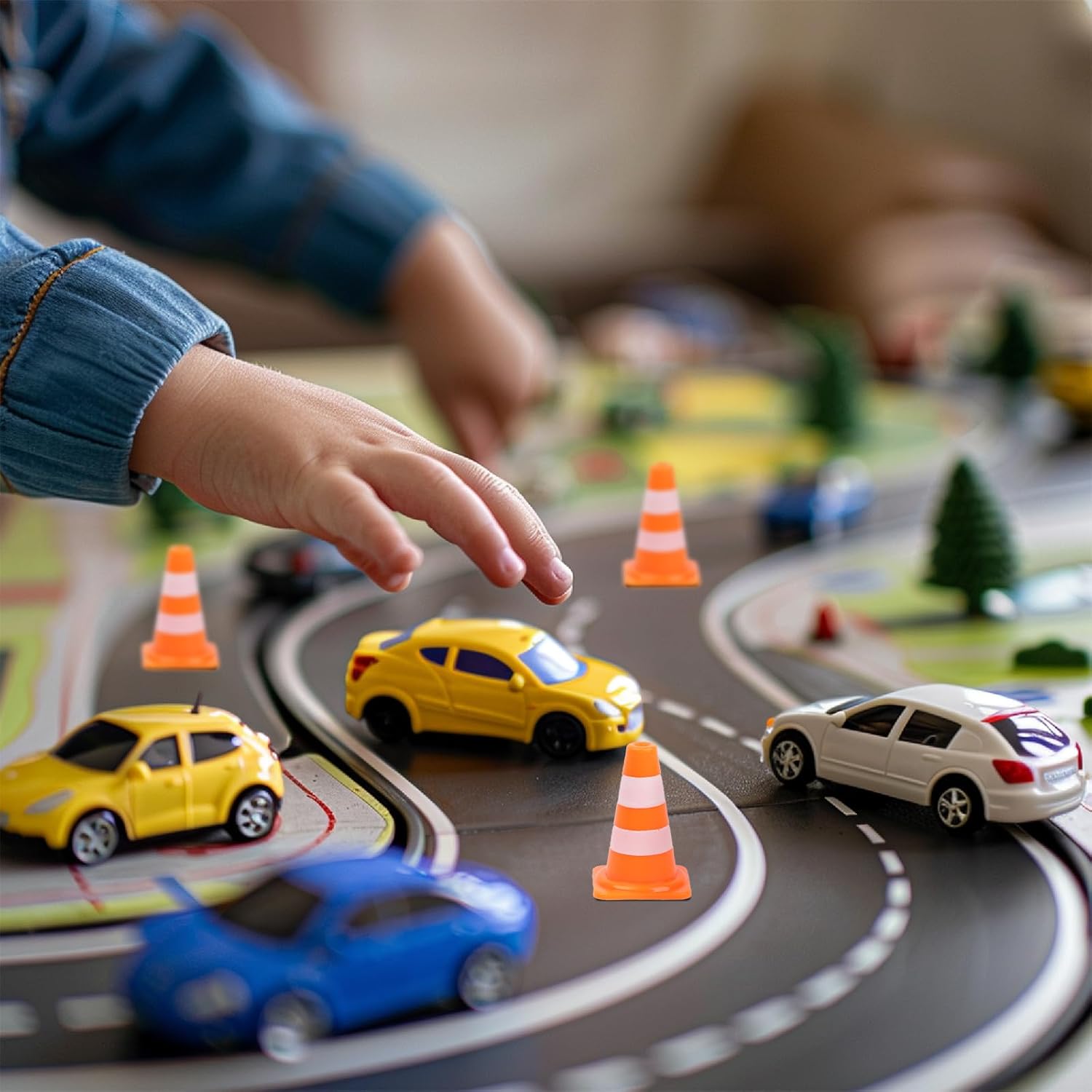 80 Pcs Mini Traffic Cones, 1" Plastic Small Traffic Cones Caution Signs(Orange)