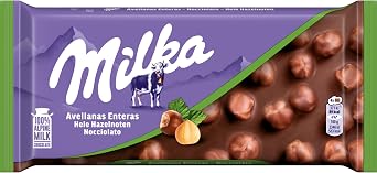 Milka Chocolate Tablet with Milk of the Alps with Whole Hazelnuts, 95 g