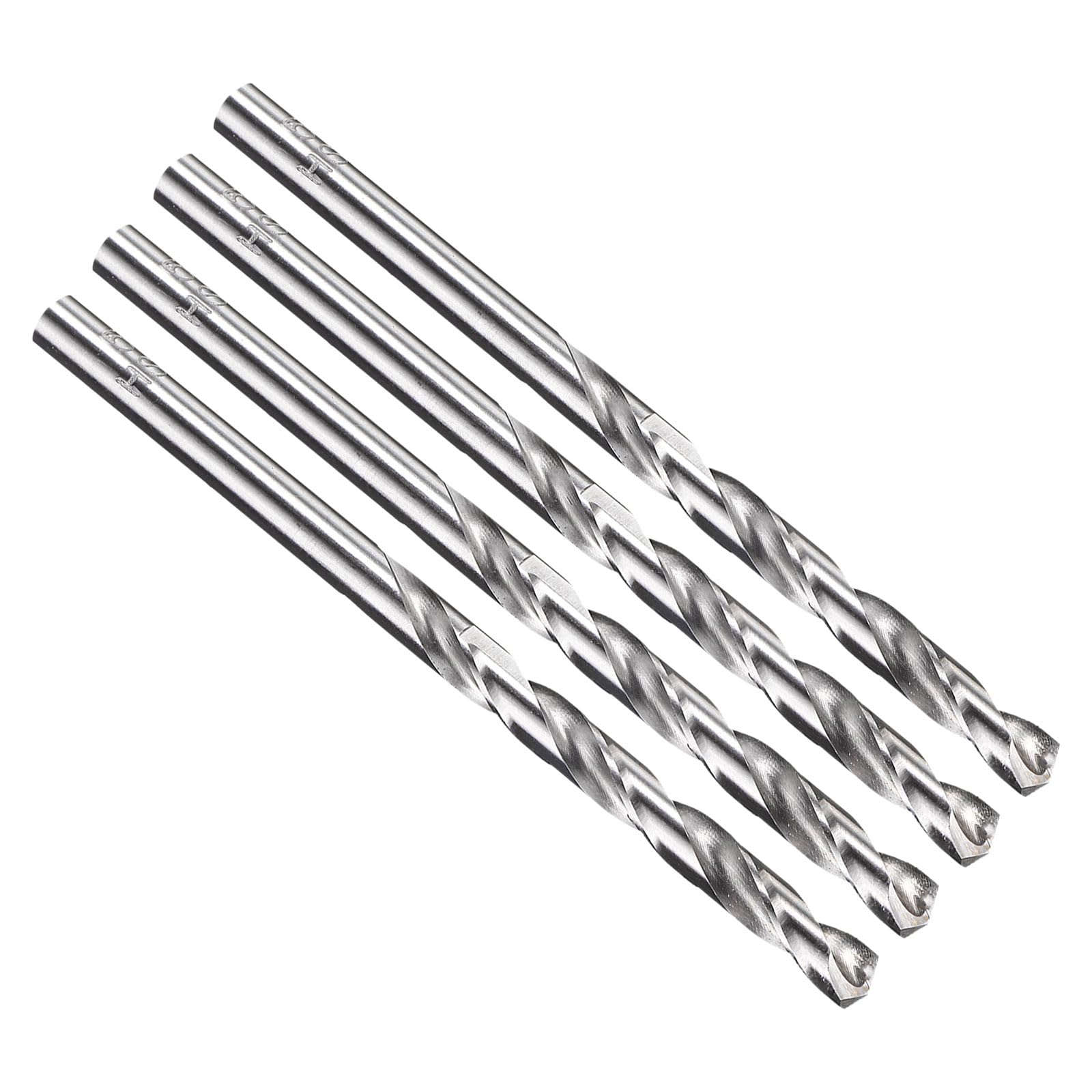 PATIKIL 5mm Drill Bit, Jobber Straight Shank M2 High-Speed Steel 135ยฐ Uncoated Bright for Stainless Steel Medium Hard Metal - 4 Pack