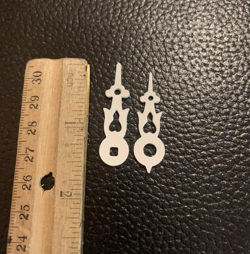 Cuckoo Clock Hands White 1-3/8” Center Square Hole Min. Hand 70 mm Dial
