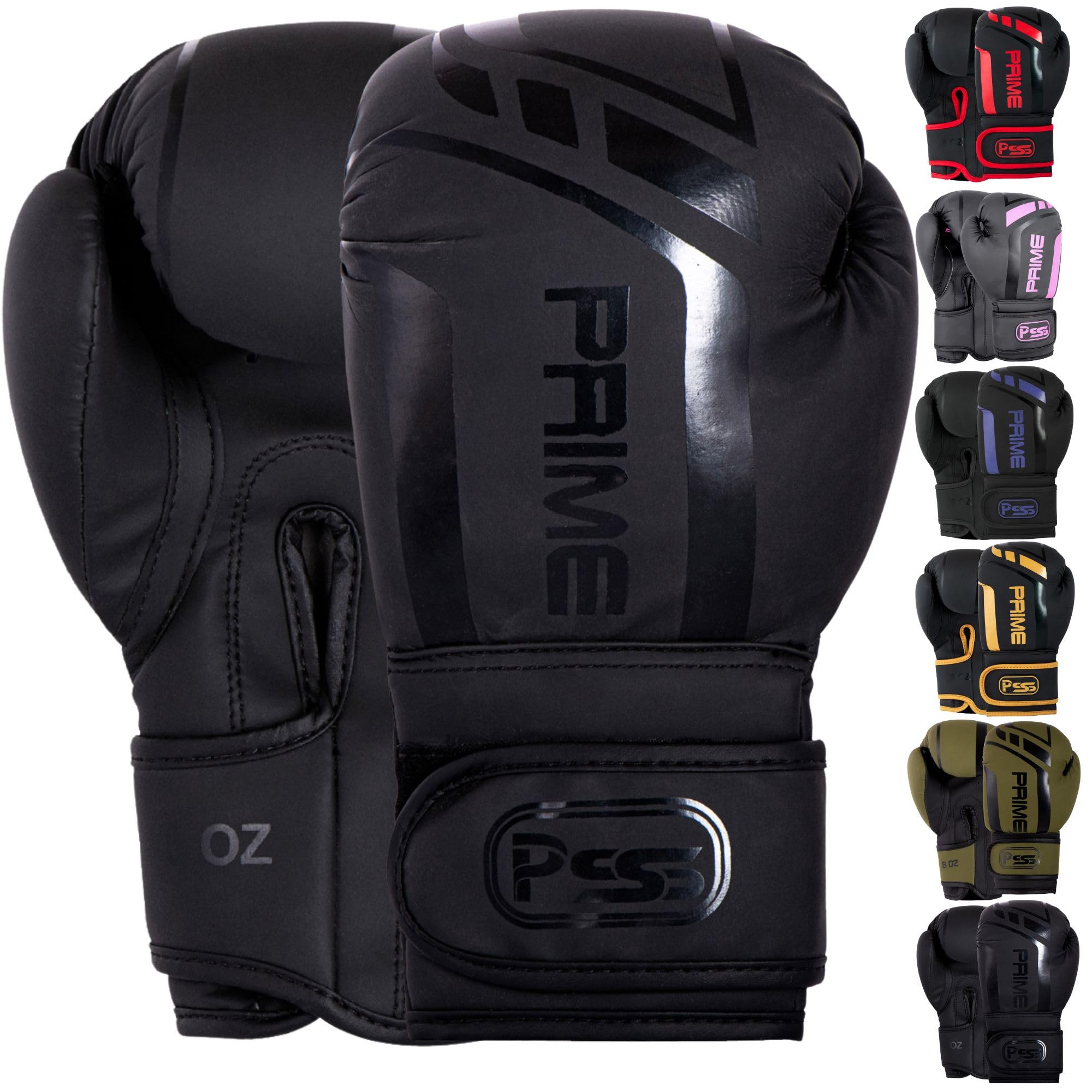 PSS PU Matt Leather Kids Boxing Gloves 4oz, 6oz, 8oz Punching bag MMA Muay Thai for Fighting, Aggressive & Kickboxing junior Sparring junior Training Gloves 1025 (1025 Black, 8 oz)