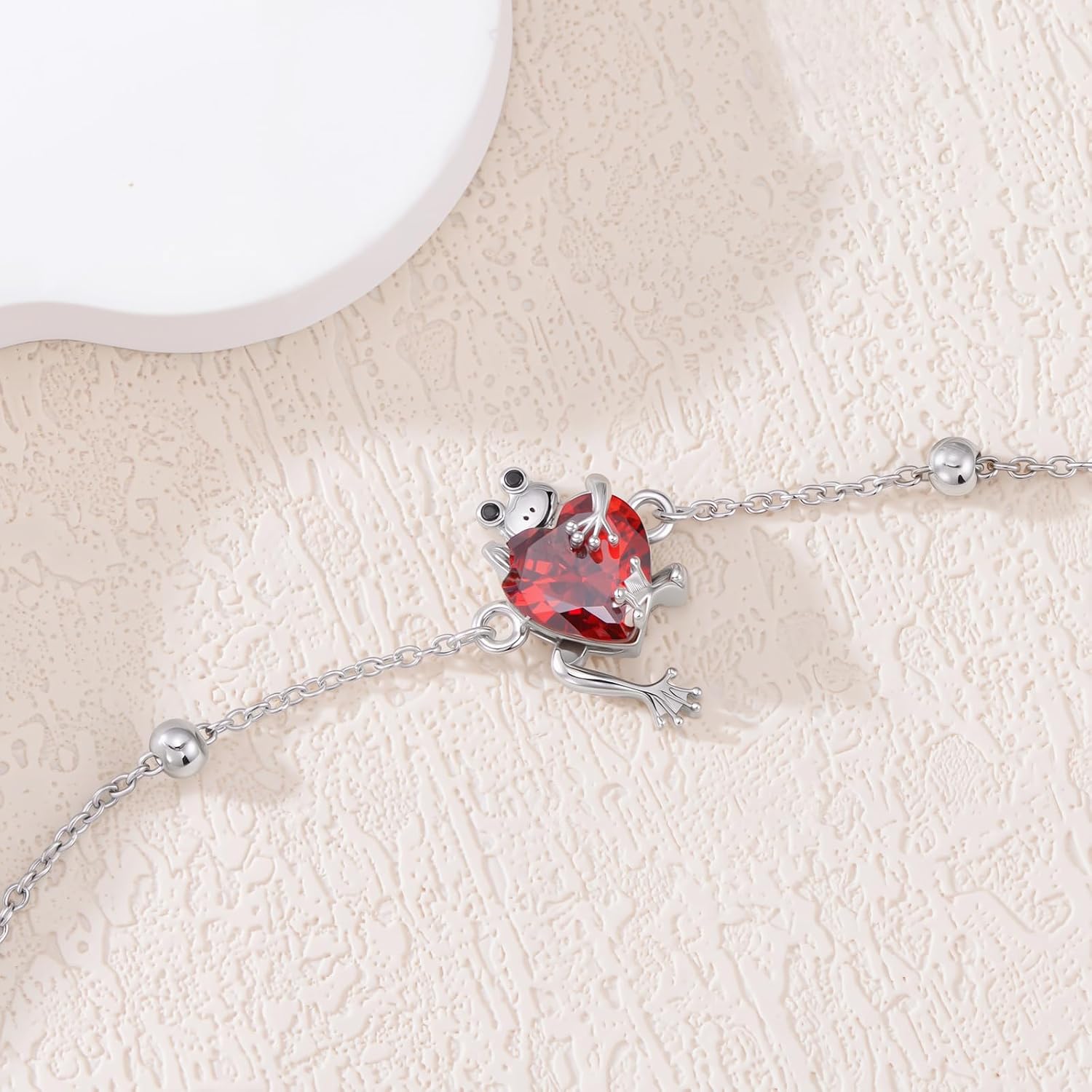 LONAGO Frog Bracelet with Synthetic Birthstone Frog Jewelry Bracelet Gifts for Women