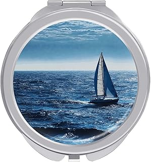 Blue Sea Sailboat Travel Makeup Mirror 1x/2x ...