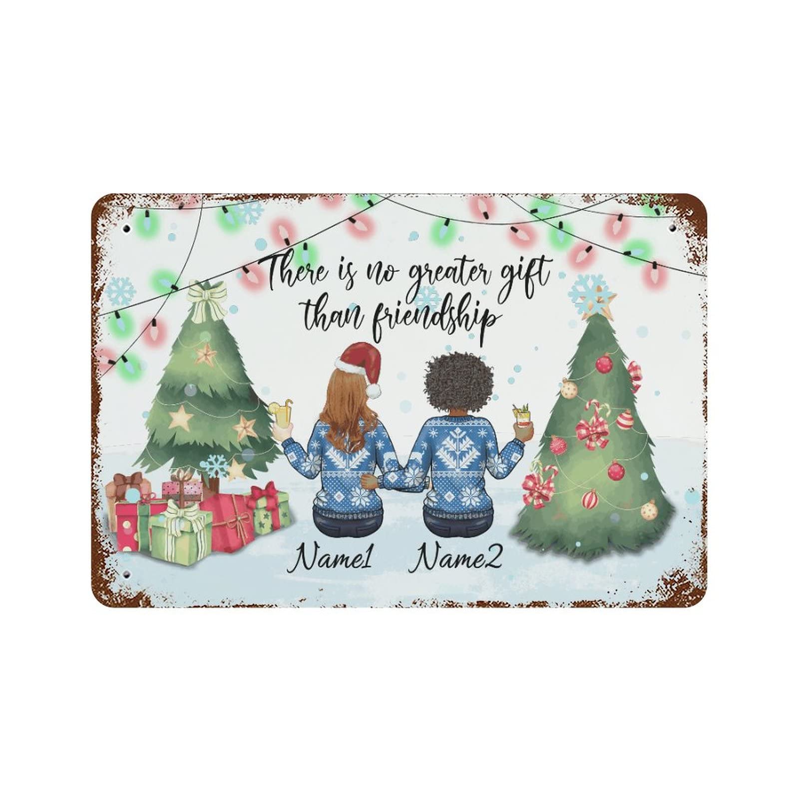 Panneau métal Noël personnalisé 30x45cm aluminium vintage décoration murale