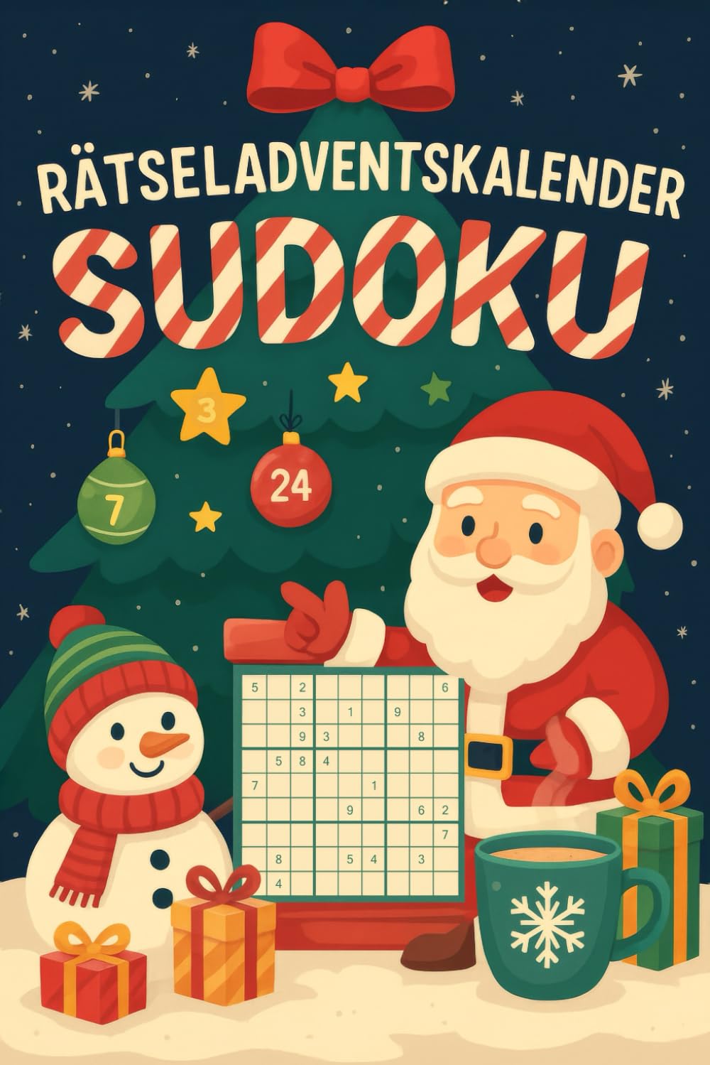 Rätseladventskalender – Sudoku: Weihnachtliches Rätselbuch für Jung & Alt | Jeden Tag 6 Sudokus von leicht bis mega schwer | 24 Tage Rätseln und Entspannen | Geschenkidee für Erwachsene & Jugendliche