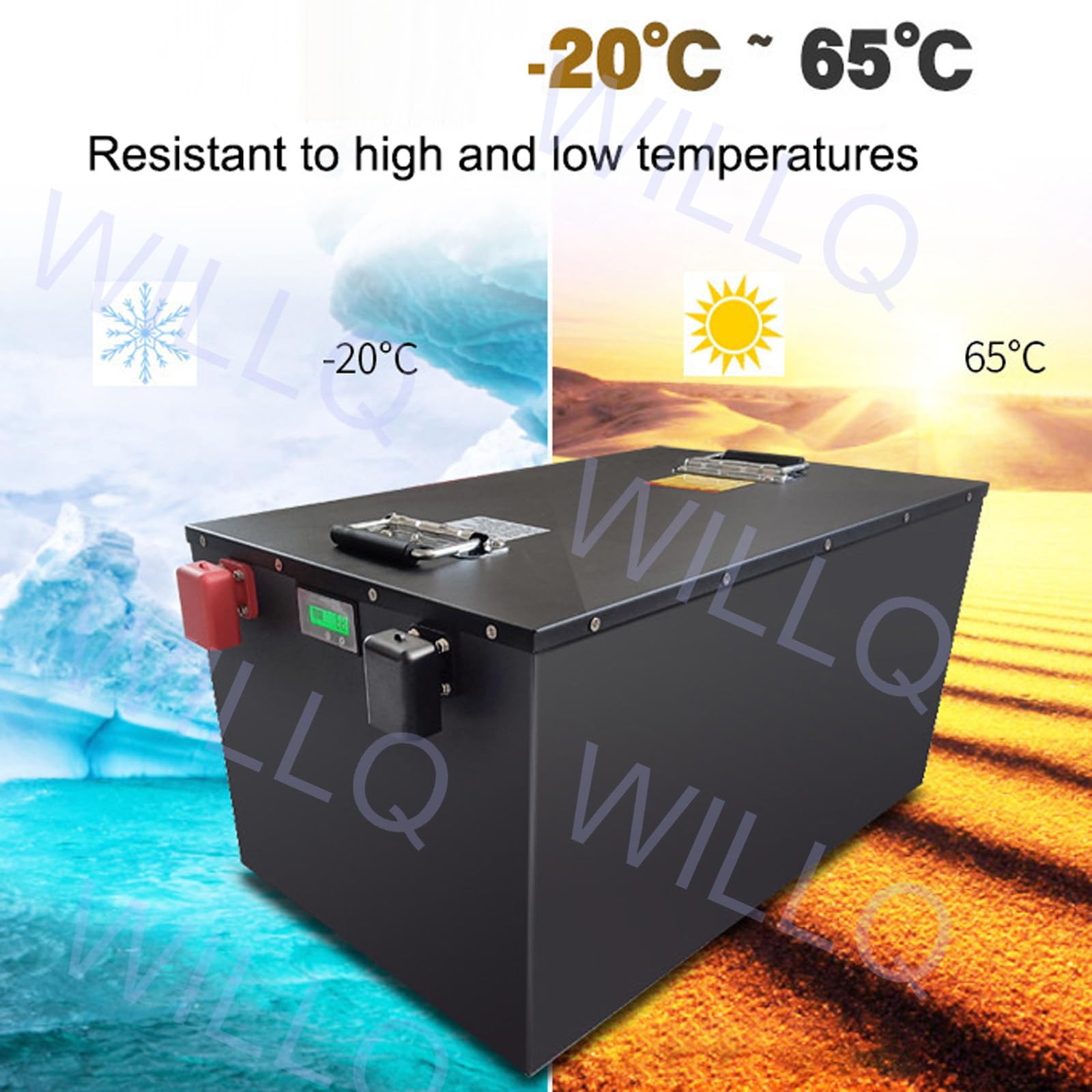 Pacco Batteria LiFePO4 25,6V 24V 50Ah 100Ah 150Ah 200Ah 280Ah Batteria Sostitutiva per Golf Cart con BMS, Ideale per Camper, Nautica e sistemi di Backup