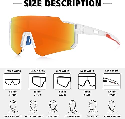 Miniatura 343 de STORYCOAST Lentes de sol deportivos polarizados para hombres y mujeres, para conducir, pesca, ciclismo, bicicleta de montaña, protección UV400