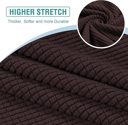 Miniatura 6 de OKYUK Fundas de sofá modular, 3 piezas, fundas de cojín de jacquard para sofá, en forma de L, funda de cojín separado para sofá, protector elástico