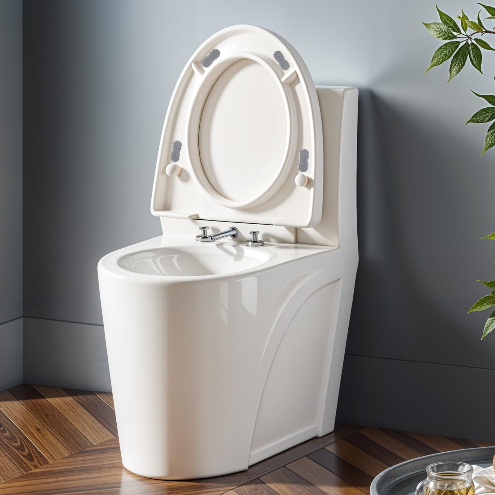 8 Pcs Toilet Seat Bumpers Universal Buffer Toilet Lid Bumpers for Bidet Strong Adhesive Toilet Seat Spacers Bidet — view 2