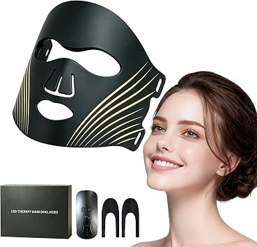 Red Light Therapy Mask for Face,Infrared Red Light Therapy Mask,Ideal for Facial Wrinkles, Acne, and Uneven Skin Texture.LED Therapy Mask,Ideal for Home, Work,Travel & Yoga,Black