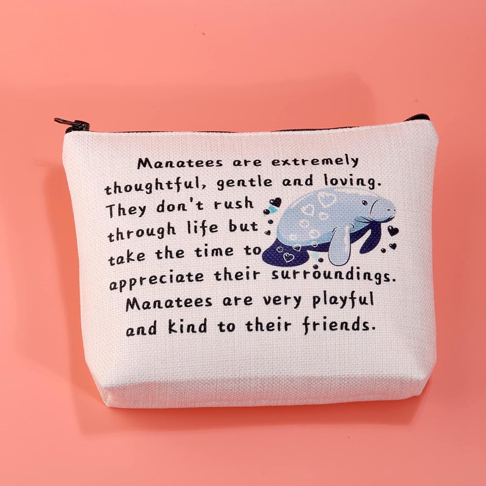 今！沖縄で１番かわいい！美ら海水族館のマナティの赤ちゃん おもしろマナティーギフト マナティー恋人ギフト 女性用 マナティーメイクアップバッグ 海の動物愛好家ギフト 友情ギフト マナティー