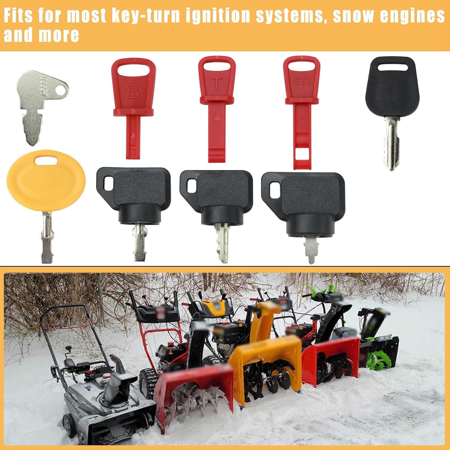 9 Lawn Mower Keys Set for Cub Cad-et 625-05000 925-2054A Snow Blower Keys