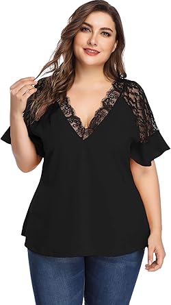 deep v neck plus size top