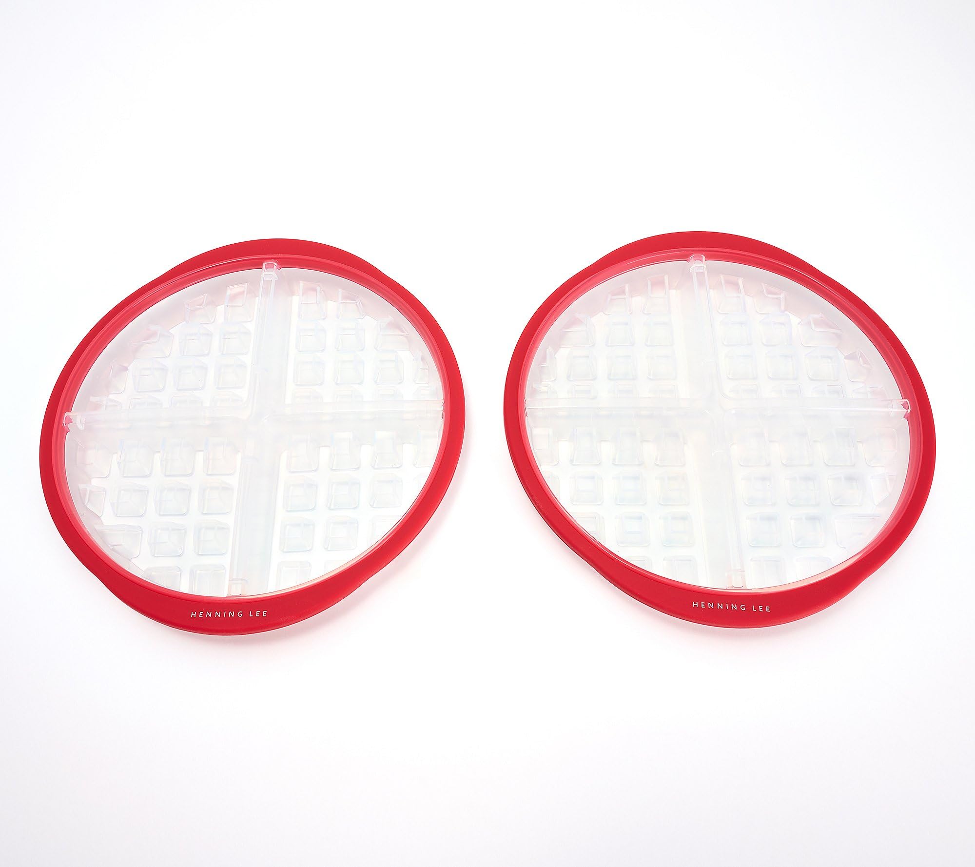 Henning Lee Look &amp; Cook Set of 2 Silicone Waffle Pans (Red)