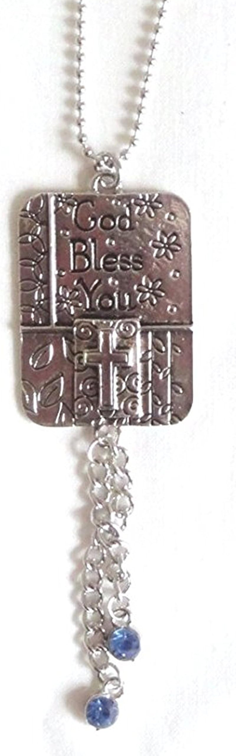 Guiding Light God Bless You Holy Communion Keepsake Charm Blue Diamantes Gift