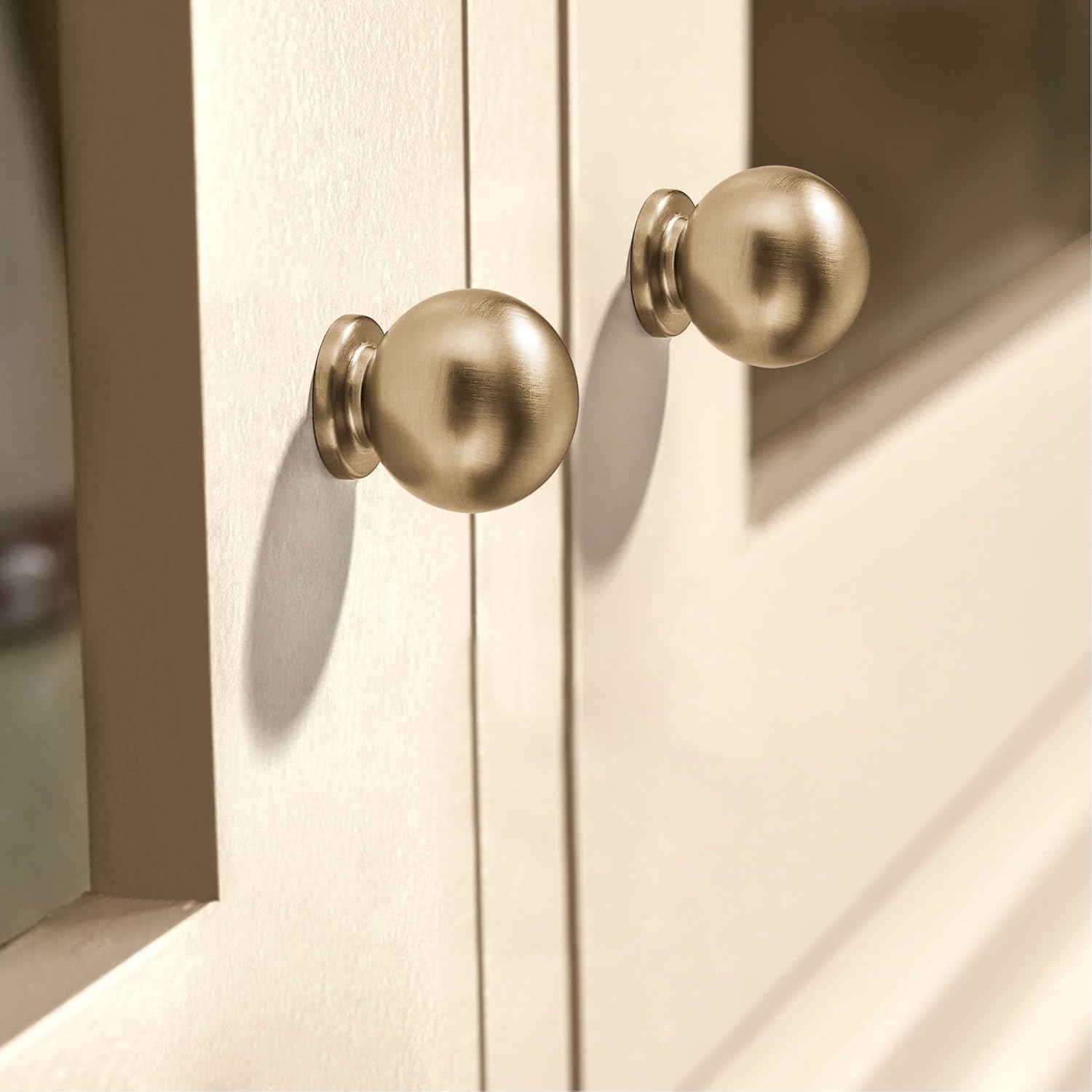 TUNNY 10 Pack Kitchen Cabinet Konbs-Single Hole Champagne Bronze Furniture Hardware Handles Drawer pulls for Kitchen Cabinets Bedroom Cabinet Pulls