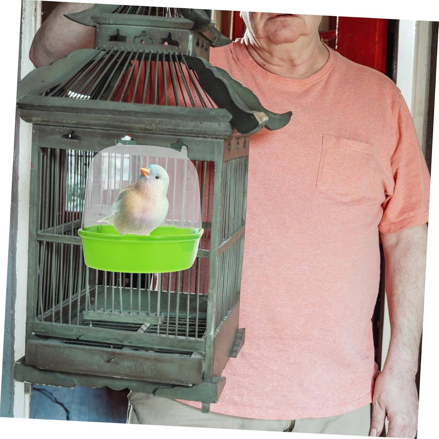 2pcs Bird Bath Bowls Budgie Bath Shower Perches for Pet Bird Cleaning Supplies