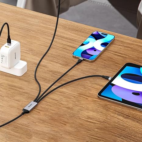 Unitek Type-C 3in1 Lightning USB-C Micro USB Çoklu Şarj Kablosu 20W 1,5M