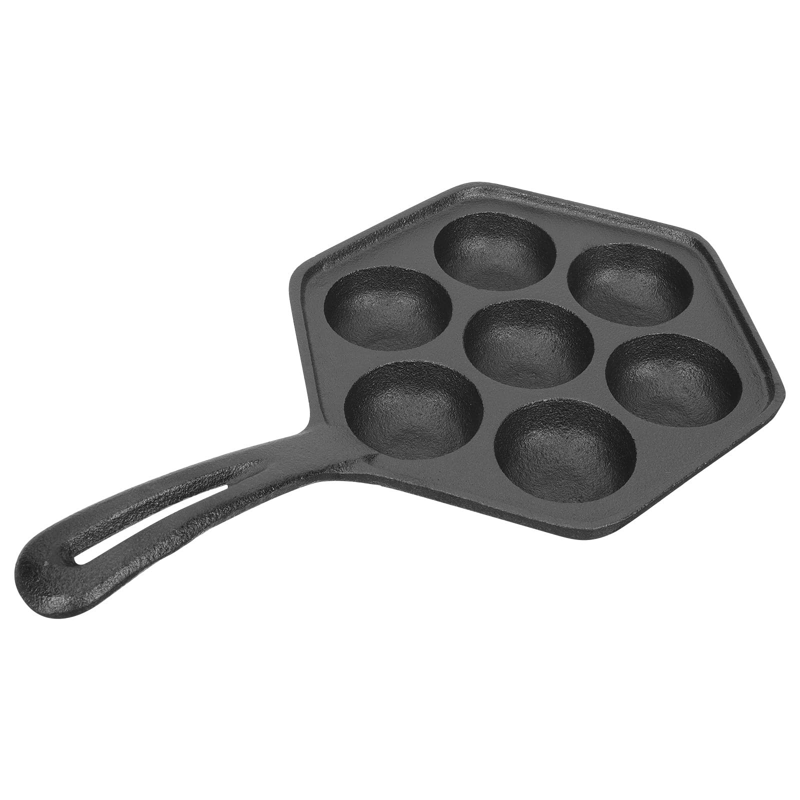 Mobestech Molde para Hornear Takoyaki de Hierro Fundido, 5, 5 Cm | Negro, sin Recubrimiento, Resistente al Desgaste Corrosión, para Familia y Barbacoa al Aire Libre
