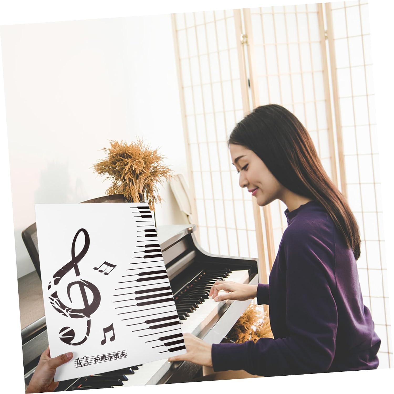 Toddmomy A3 Music Sheet Folder Plastic Storage Binder for Piano and Choir 20 Pages Sturdy Sheet Protectors for Concerts and Band Performances