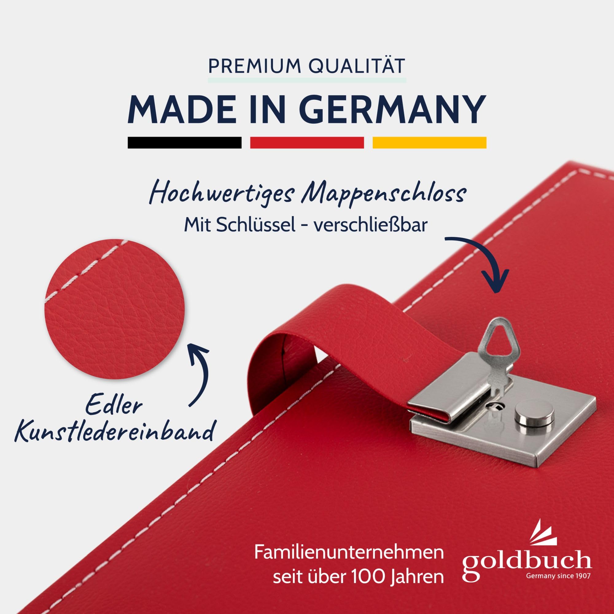 Dokumentenmappe Cezanne rot Dokumentenmappe | Ordnungsmappe DIN A4 mit 4-Ring-Mechanik, Schloss & 5 Sichthüllen, erweiterbare Ringmappe mit Kunstleder-Einband Rot
