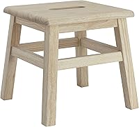 Vista 15 de eHemco Taburete de madera maciza para adultos y niños, 12.25 pulgadas, gris, juego de 2