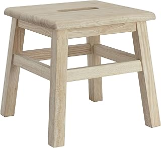 eHemco Solid Hardwood Step Stool for Adults and Kids, 12.25 Inches, Unfinished