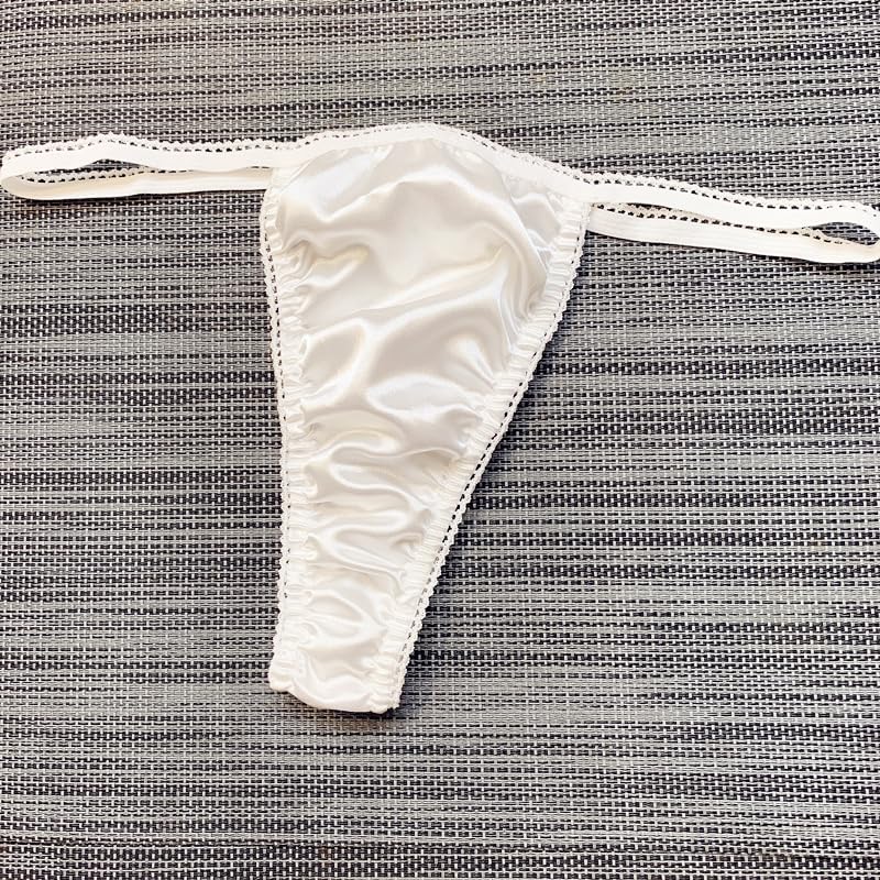 Men's Low Waist Satin String Bikini Thongs G String Underwear T Back Sissy Lingerie Briefs Panties2