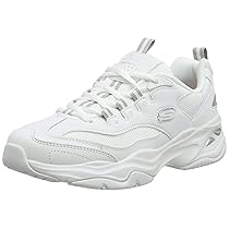 Skechers D’lites 4.0 Fresh Diva, Sneaker Donna, White Leather Mesh Gray Trim, 37 EU