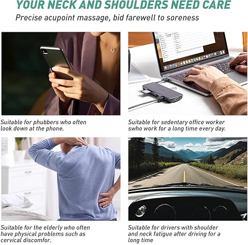 Miniatura 5 de Masajeador Shiatsu ajustable para cuello y hombros  Masajeador manual de punto de activación de tejido profundo, ligero y ergonómico para relajación