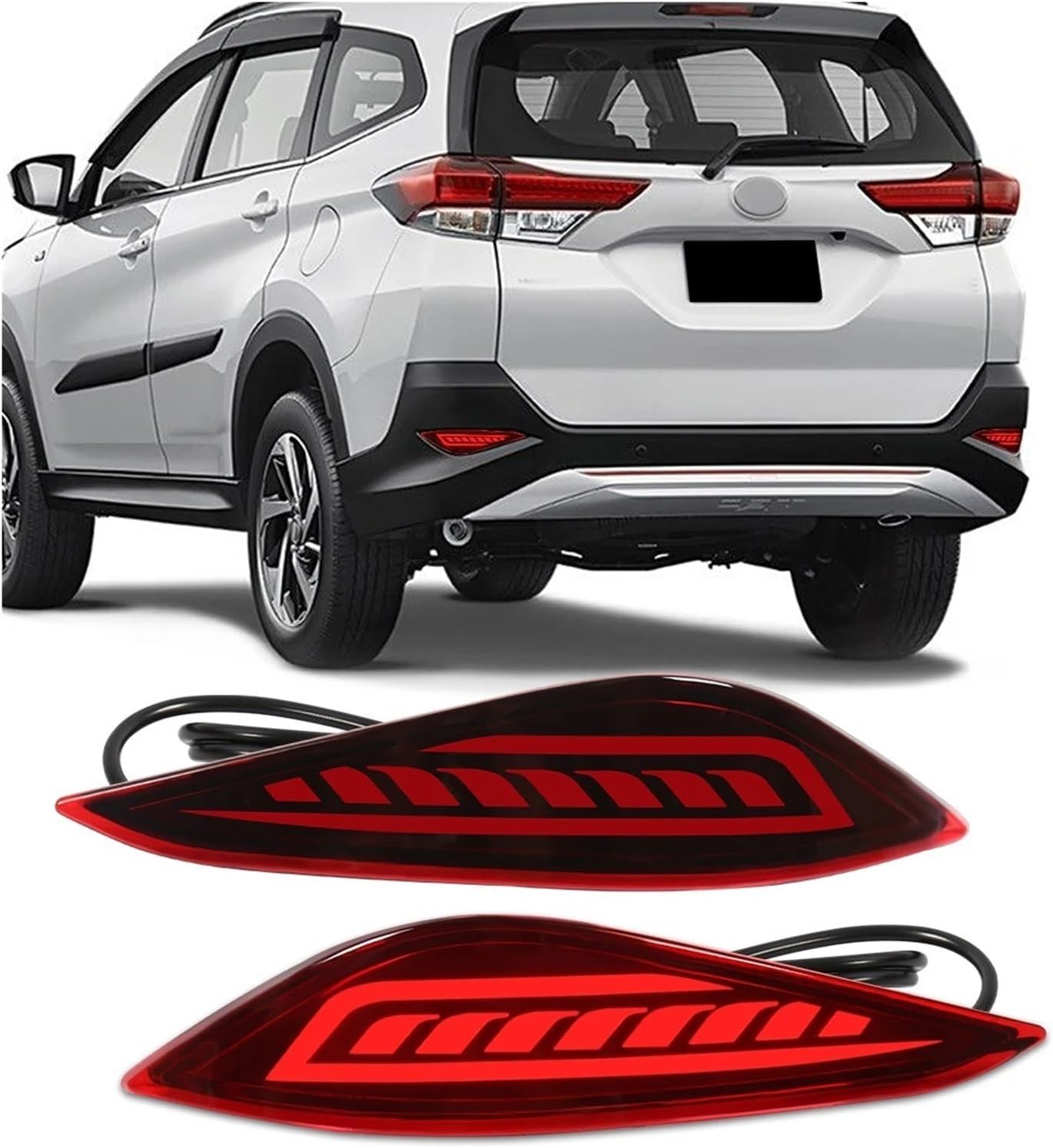 Rear Bumper Reflector Light for Toyota for Rush 2018-2019 2X Rear Bumper Reflector Brake Light Fog Lamp Park Driving Turn Signal