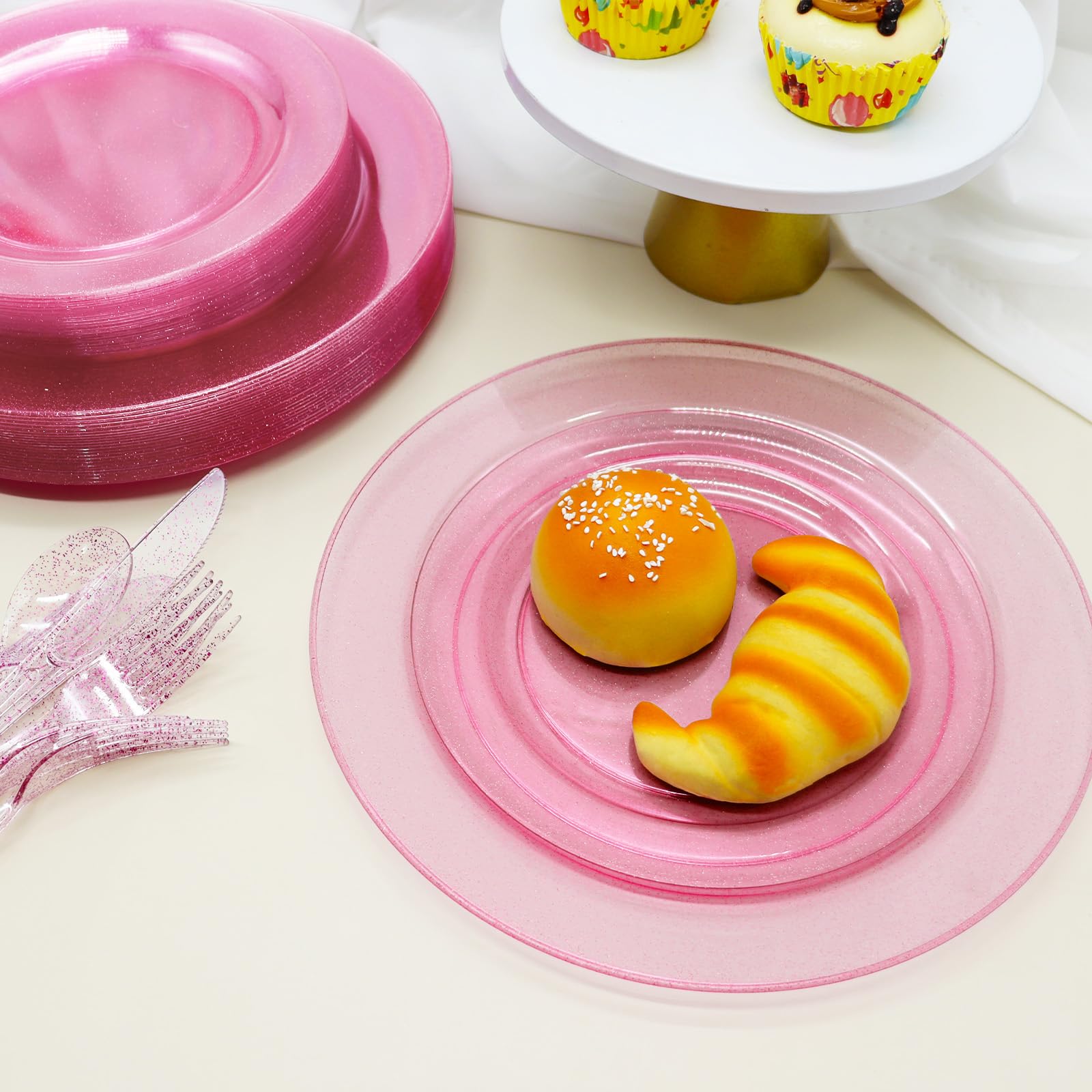 Amazon.co.jp: joy akkess ホットピンクプラスチックプレート 125枚 