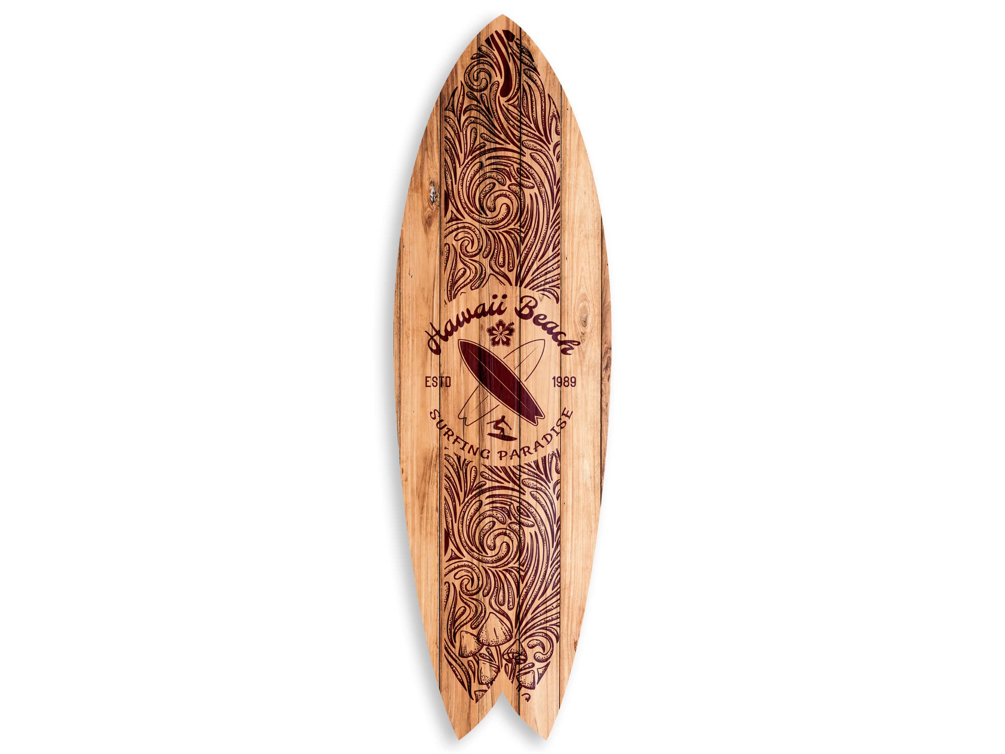 DECLINA, tabla de surf decorativa, decoración de pared, surf deco, alu-dibond, tabla de surf deco Hawaii Beach, 100x30 cm