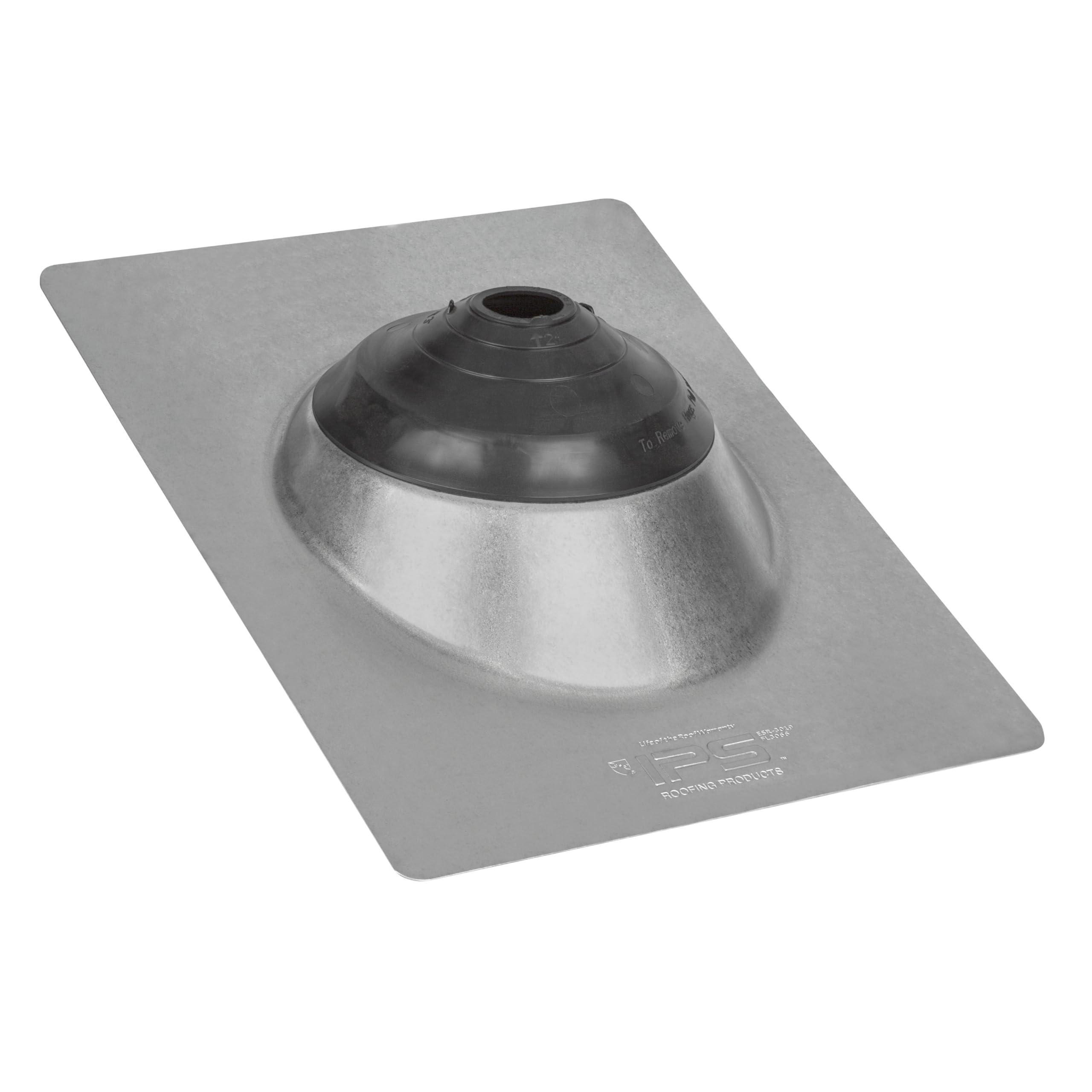 Base de acero galvanizado contra goteras en salidas de ventilación de 1-1/4 a 4 pulgadas