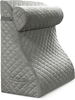 Wedge Support Pillow - Adjustable Pillows for After Surgery Orthopedic Bed Wedge Pillow for Head, Neck, Back, Shoulders Support - Ergonomic Pillows for Sleeping - Composite Velvet Gray 19*12*25 IN
