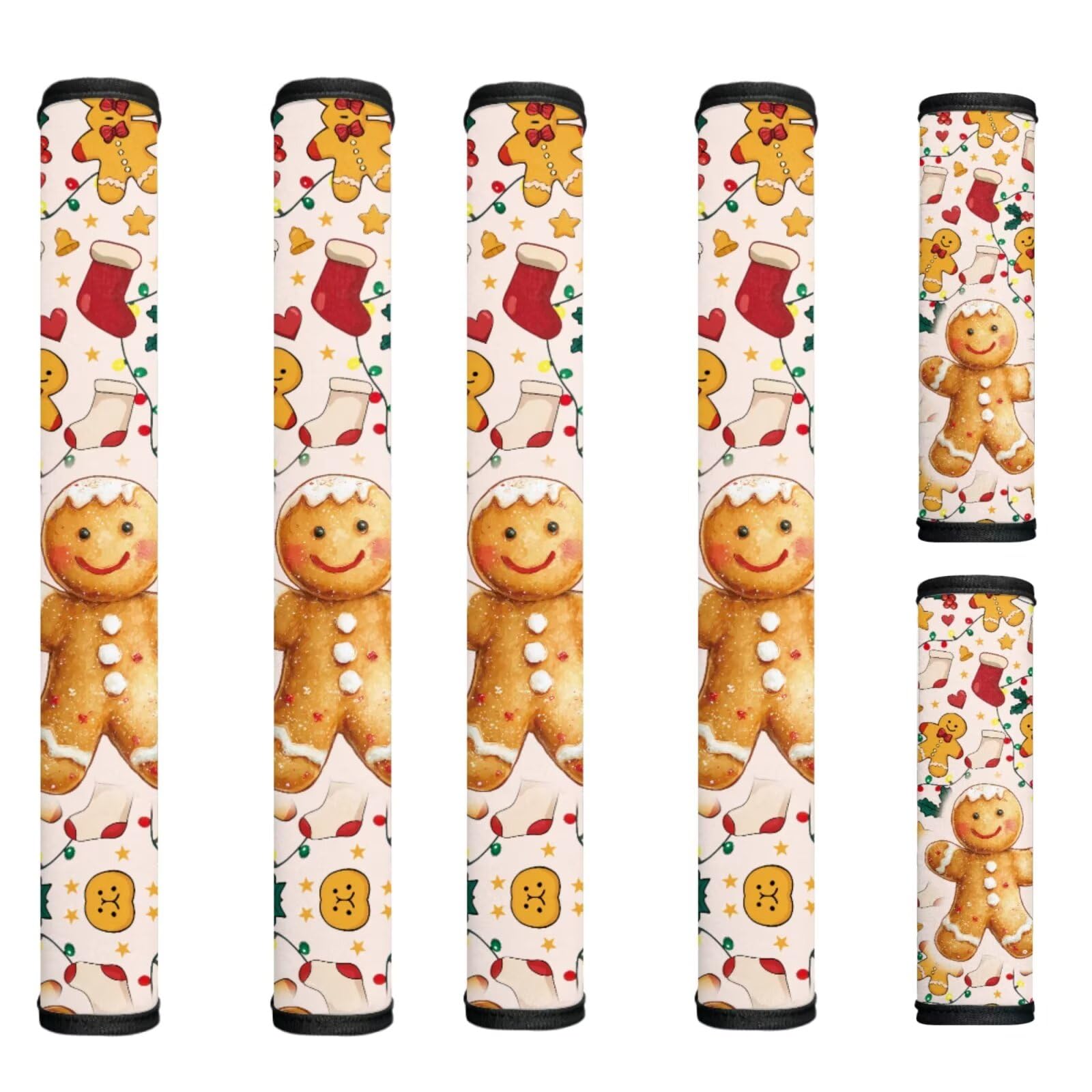Gingerbread Man Refrigerator Door Handle Covers Anti-Static Stains Kitchen Appliance Protective Gloves Anti-Slip Decor for Ovens Dishwashers Microwave Stove Christmas Decor
