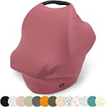 Simka Rose Couverture de soins infirmiers respirant et housse de siège auto pour bébés - Couverture d'allaitement pour bébé garçon & Fille - Couverture de porte-canopie réglable pour fauteuil roulant bébé pour l'été - Doit avoir un registre