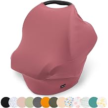 Simka Rose Car Seat Cover for Babies Multipurpose, Breathable Nursing Cover and Baby Car Seat Canopy - 360 Coverage - Breastfeeding Privacy, Shopping Cart and High Chair Cover - Newborn Essential