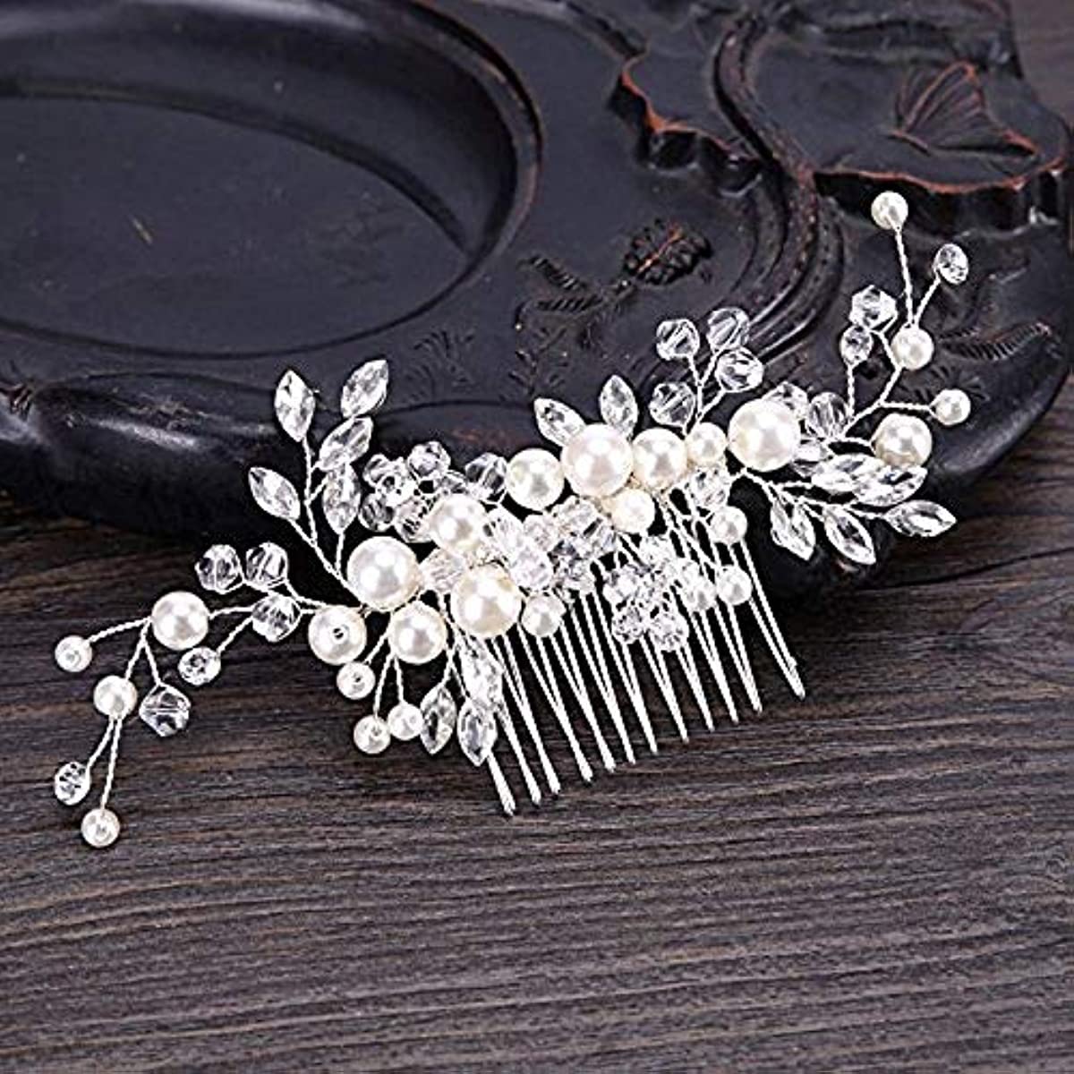 Bridal Flower Side Hair Clips Pearl Flower Hair Piece Wedding Hair Accessories for Brides Bridesmaid,Girls,Women