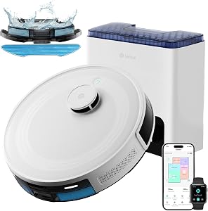 Lefant Robot Vacuum and Mop,Self-Emptying, 40-Day Capacity, Multi-Floor Mapping, 2.4 & 5G Wi-Fi,Schedule Daily Cleaning,Perfect for Hard Floors, Carpets and Pet Hair,Support APP/Alexa/iWatch,M2L Plus