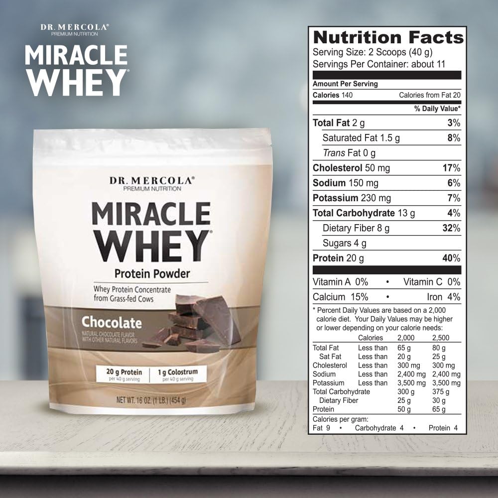 Dr. Mercola Dr. Mercola, Miracle Whey Chocolate Protein Powder