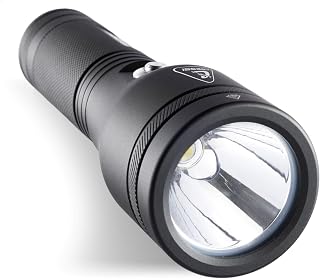 CRESSI Astra Torch Black Linterna Subacuática LED Recargable 2100 Lúmenes Resistente al Agua IPX8 100m, Unisex-Adult, Negro