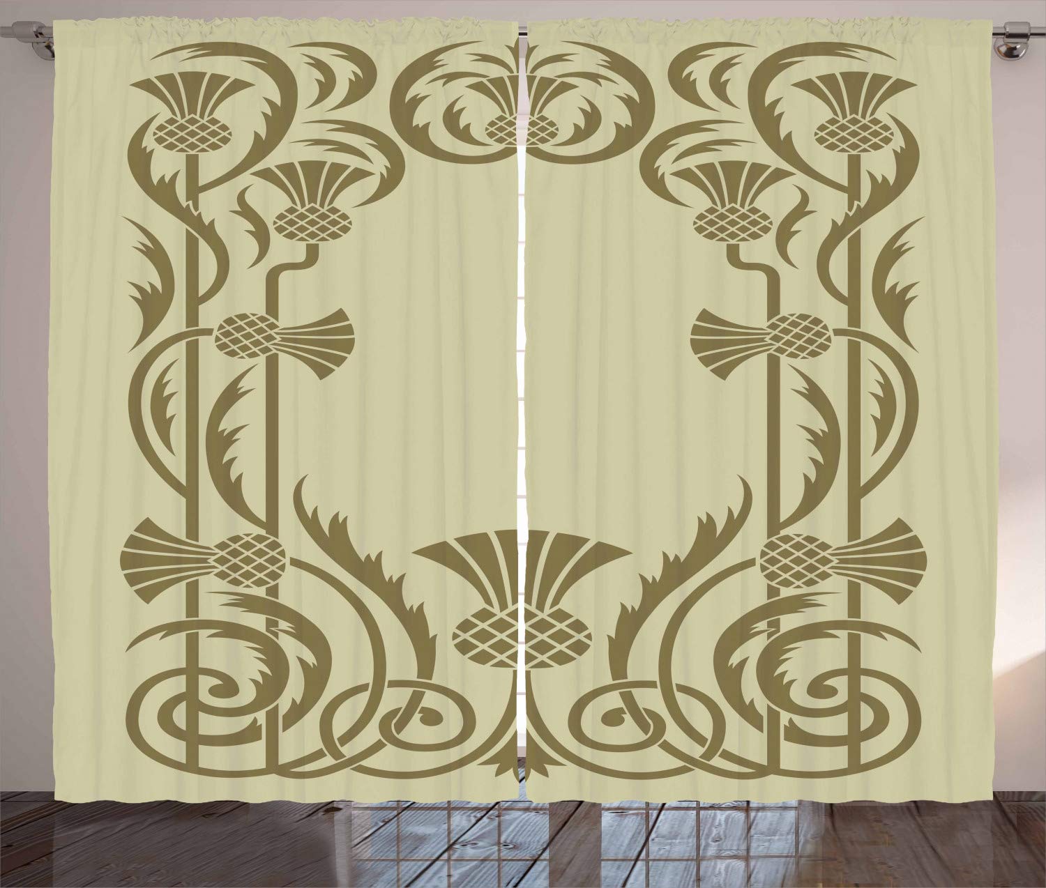 ABAKUHAUS Vorhang – Rustikale Backsteinoptik, 280 X 245 Cm, Grau, Mit Schlaufen