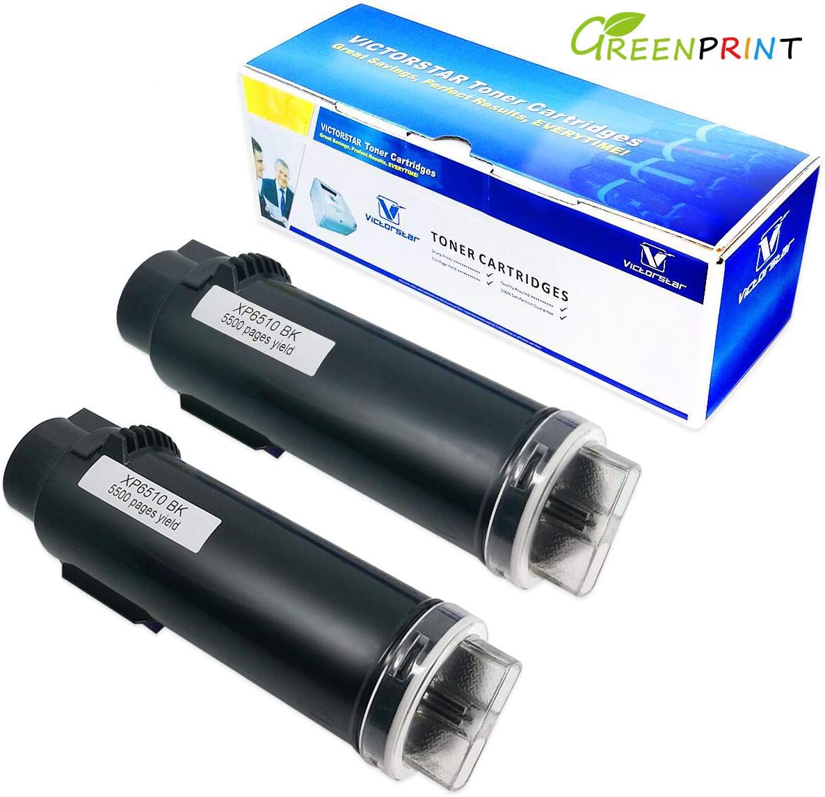 2 Blacks Compatible Toner Cartridges for Xerox Phaser 6510 WorkCentre 6515